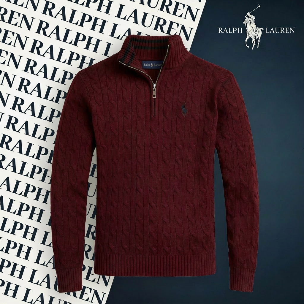 RALPH LAUREN CABLE-KNIT ZIP SWEATER SET