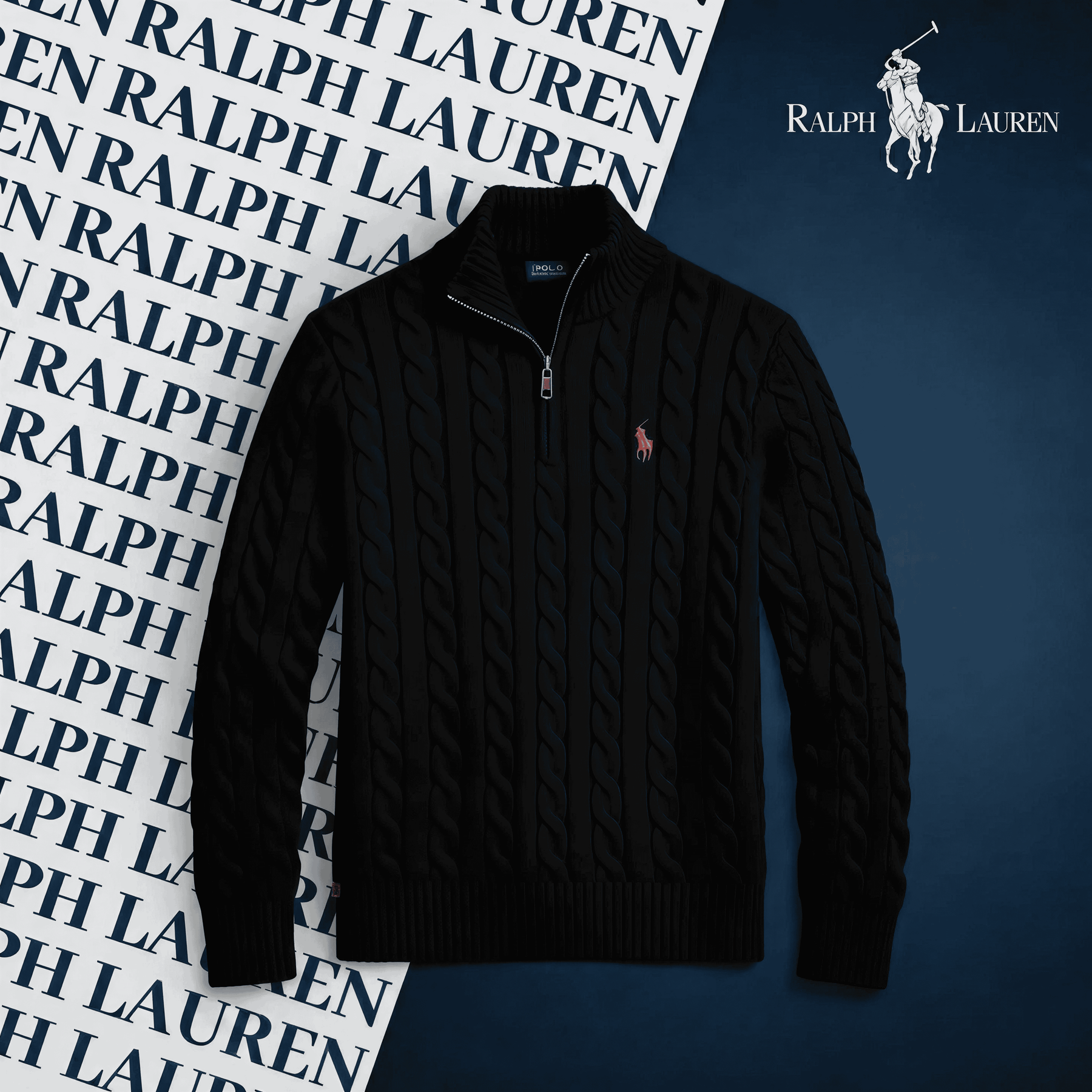 RALPH LAUREN CABLE-KNIT ZIP SWEATER SET