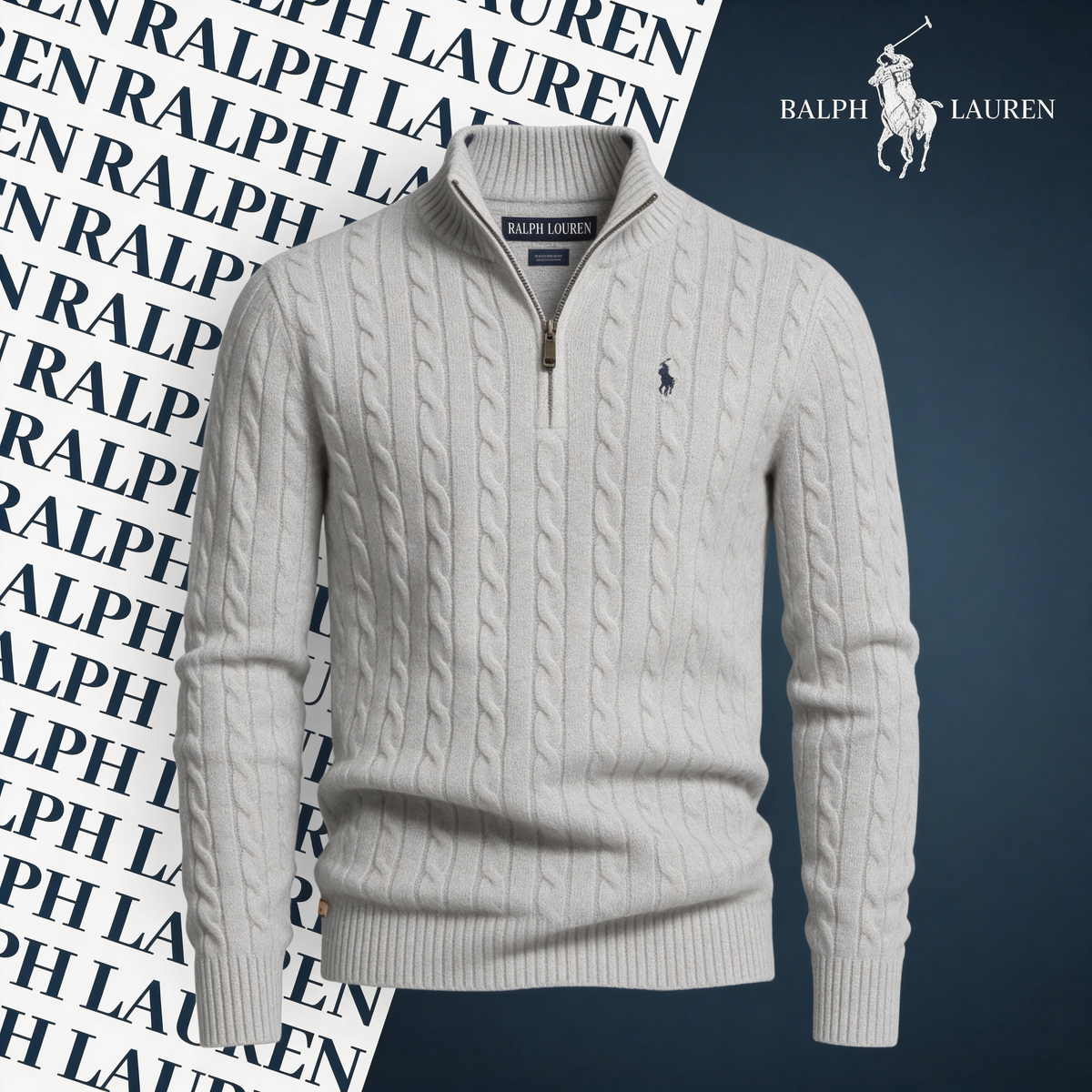 RALPH LAUREN CABLE-KNIT ZIP SWEATER SET
