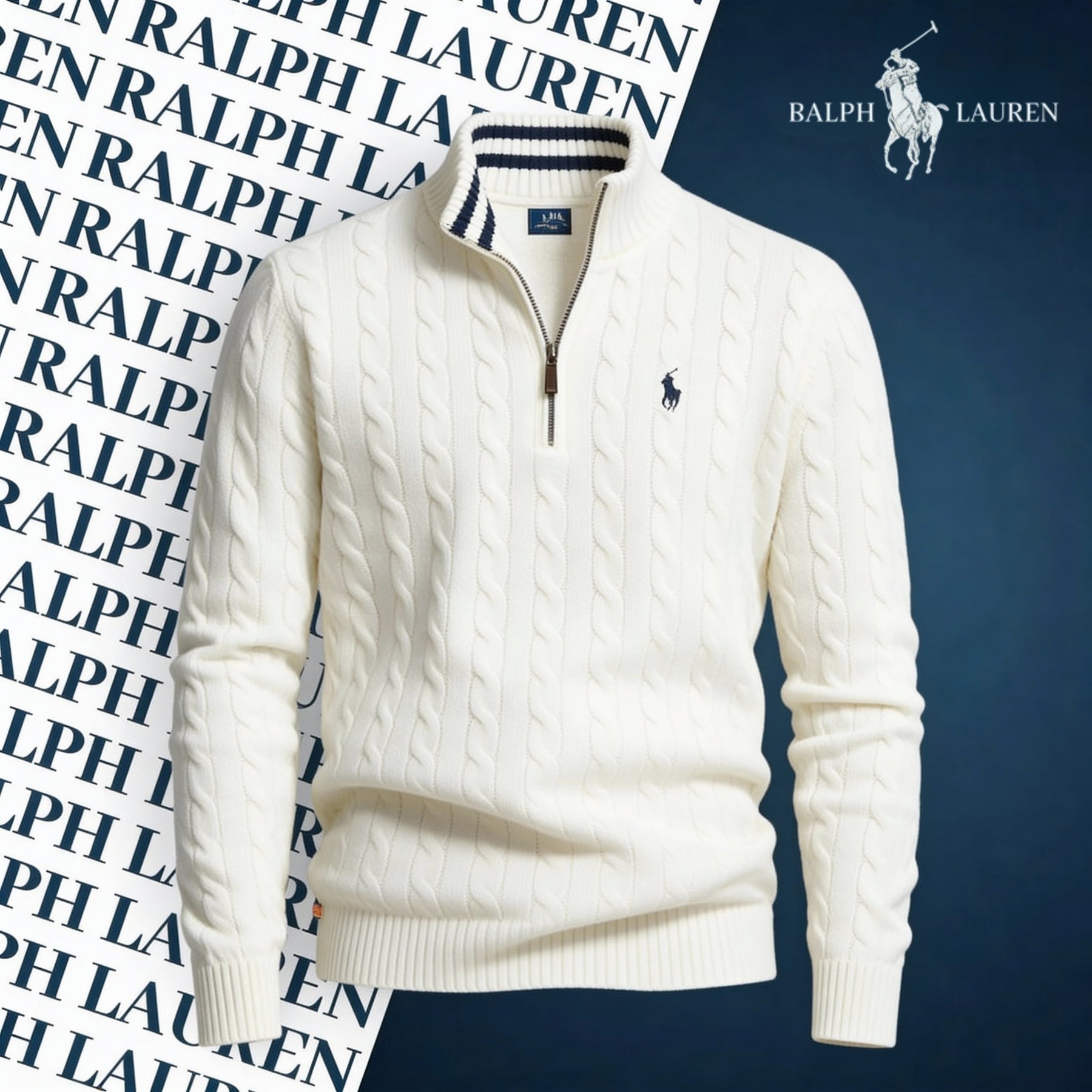 RALPH LAUREN CABLE-KNIT ZIP SWEATER SET